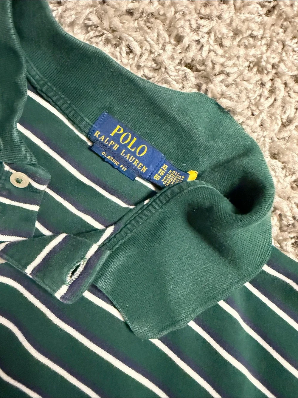 Polo Ralph Lauren Green Striped Polo Shirt